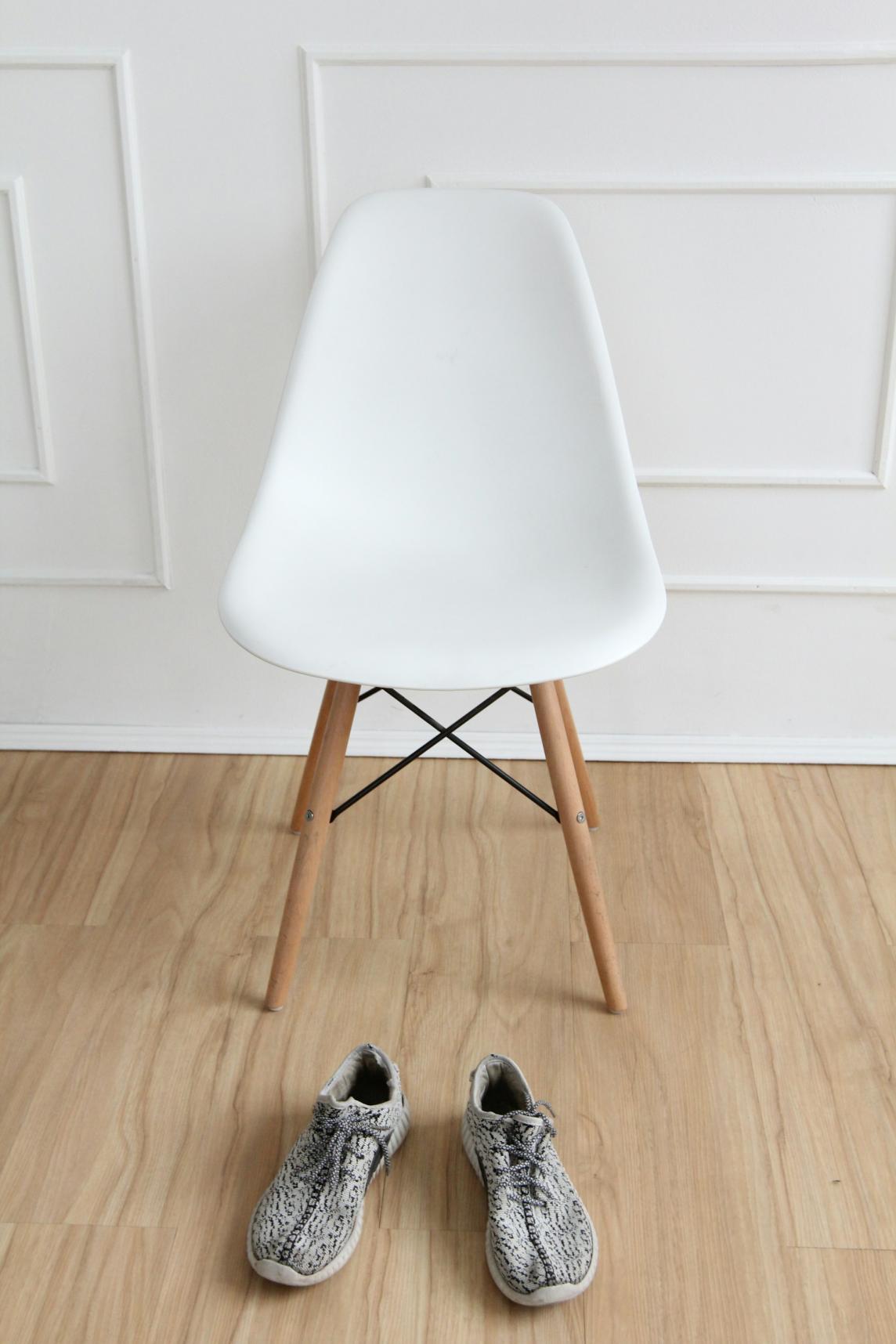White & Wood Chair in a room